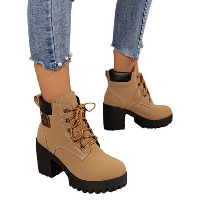 Chunky Heel Plus Size Martin Boots Thick Bottom Fashion All-match