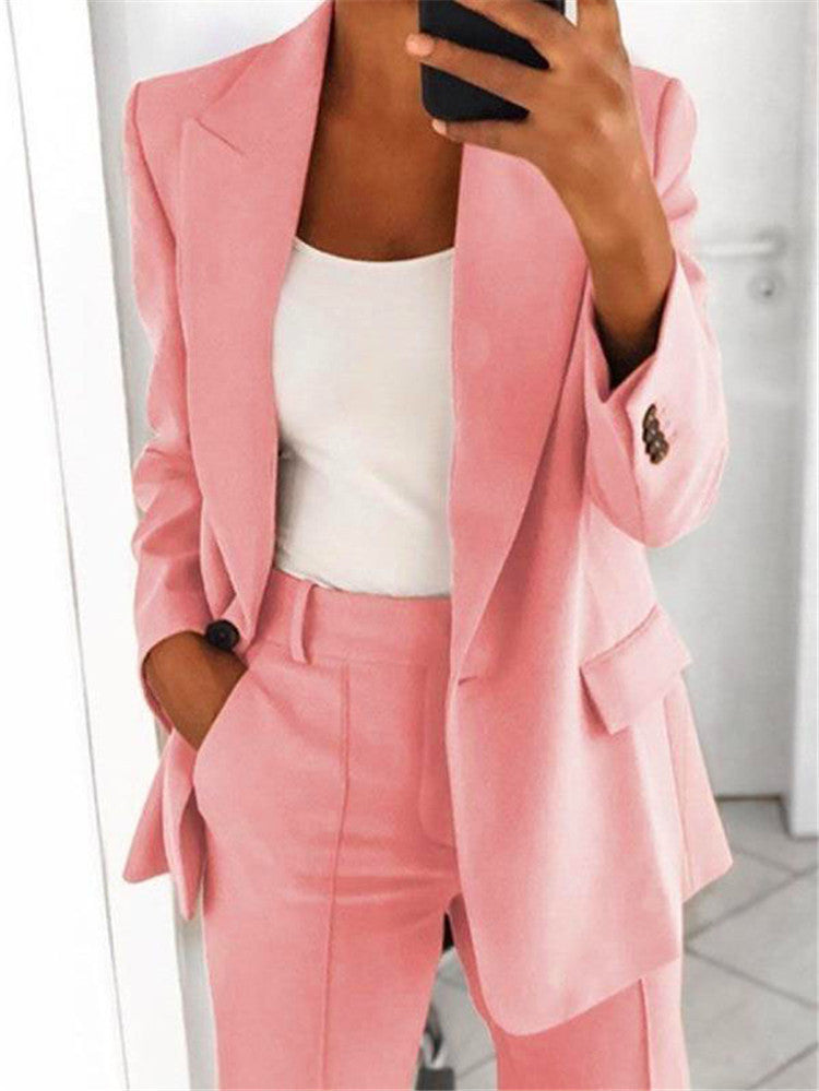 Lapel Slim-fit Cardigan Graceful Suit Jacket