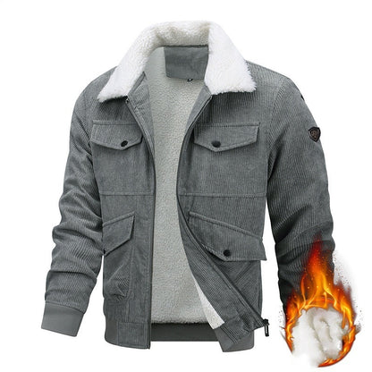 Men's Lapel Jacket Fleece-lined