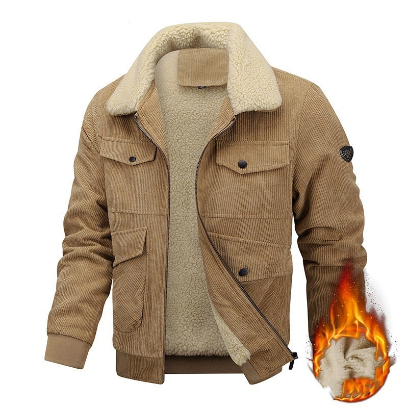 Men's Lapel Jacket Fleece-lined