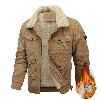 Men's Lapel Jacket Fleece-lined