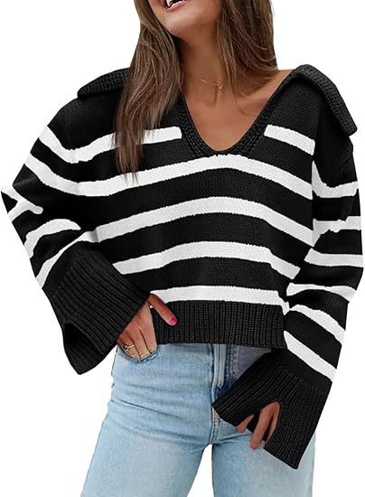 V-neck Large Lapel Short Knitted Women's Top