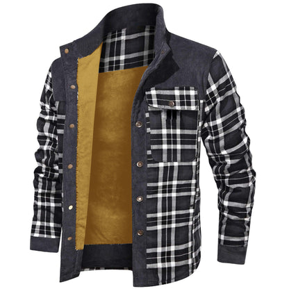 Thickened Wick Dragon Plaid Shirt Jacket