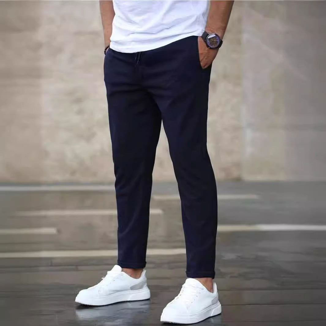 Men's Solid Color Casual Cropped Pants