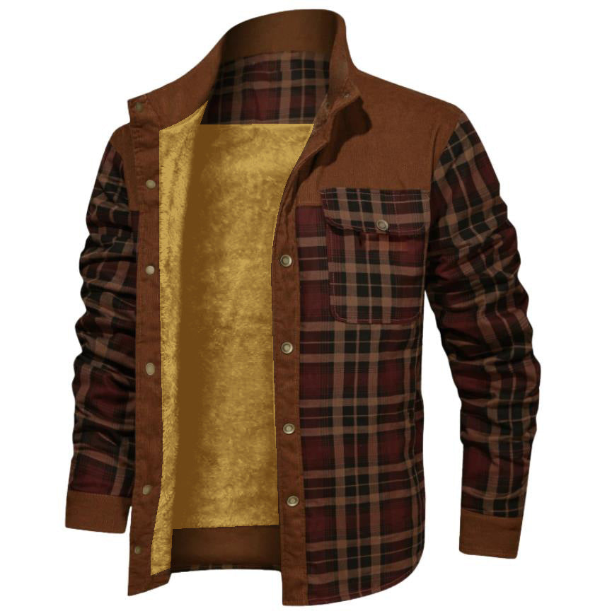 Thickened Wick Dragon Plaid Shirt Jacket