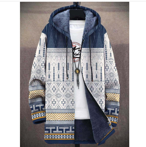 Printed Stand hooded Jacket For Men