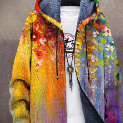 Printed Stand hooded Jacket For Men