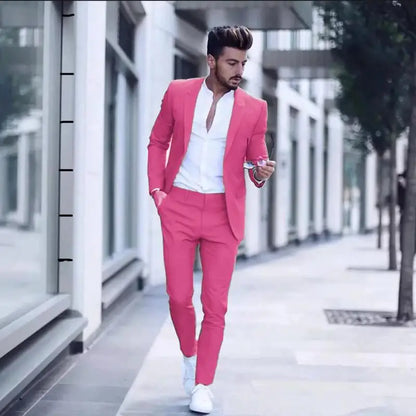 Casual Business Mens Suits for Wedding 2 Pieces Suits Man Groom Tuxedos suit