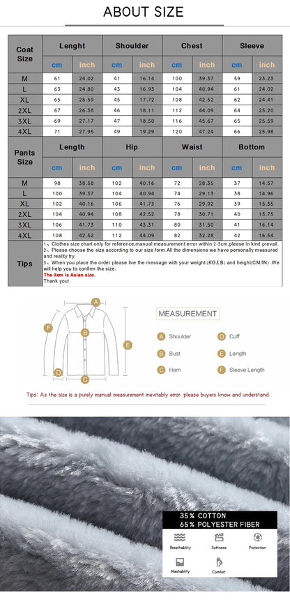 Suit men winter cashmere two-piece set of large-size casual sportswear suit suits for men loose coat