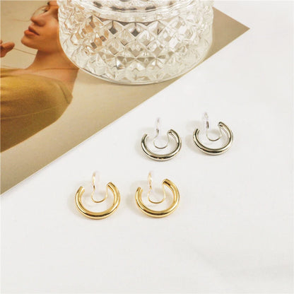 Minimalist Vintage Clip on Hoop Earrings