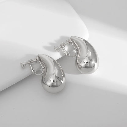 Dome Drop Clip on Earrings