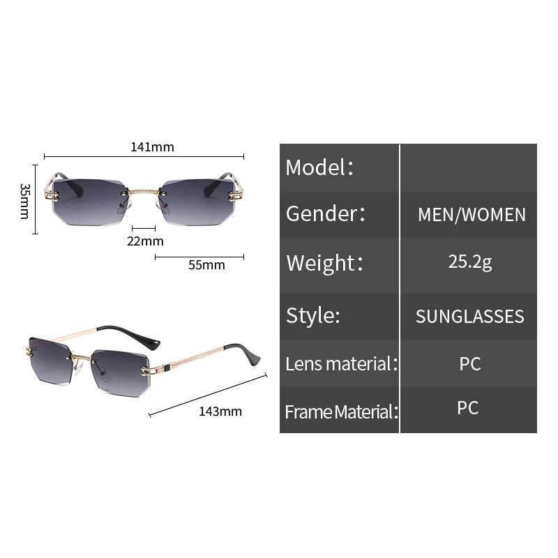 Small Rimless Sunglasses