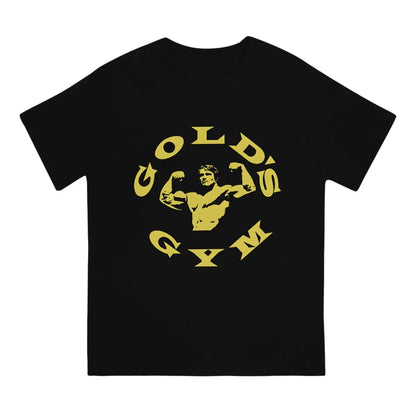 Arnold Schwarzenegger Golds Gym Print T Shirt Goth Men's Tees Summer Clothing Harajuku Crewneck TShirt