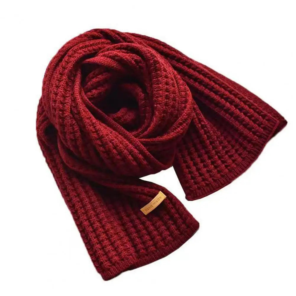 Winter Scarf Knitted Thickened Solid Color Elastic Windproof Stay Warm