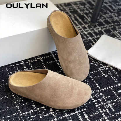 Solid Color Flat Bottom Shoes Soft Suede Slippers