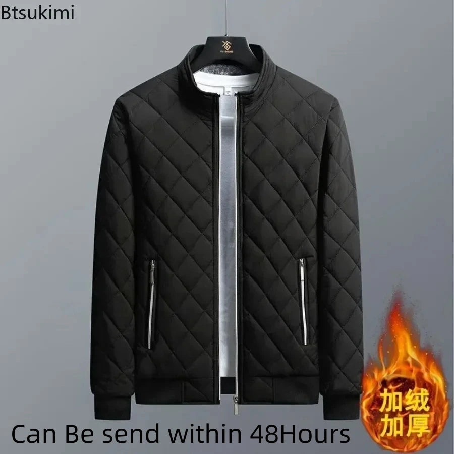 2024 Men's Thick Warm Bomber Jacket Coats