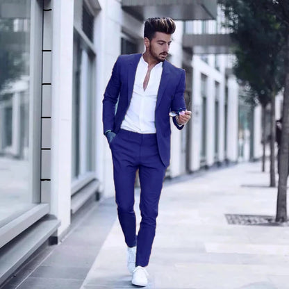 Casual Business Mens Suits for Wedding 2 Pieces Suits Man Groom Tuxedos suit