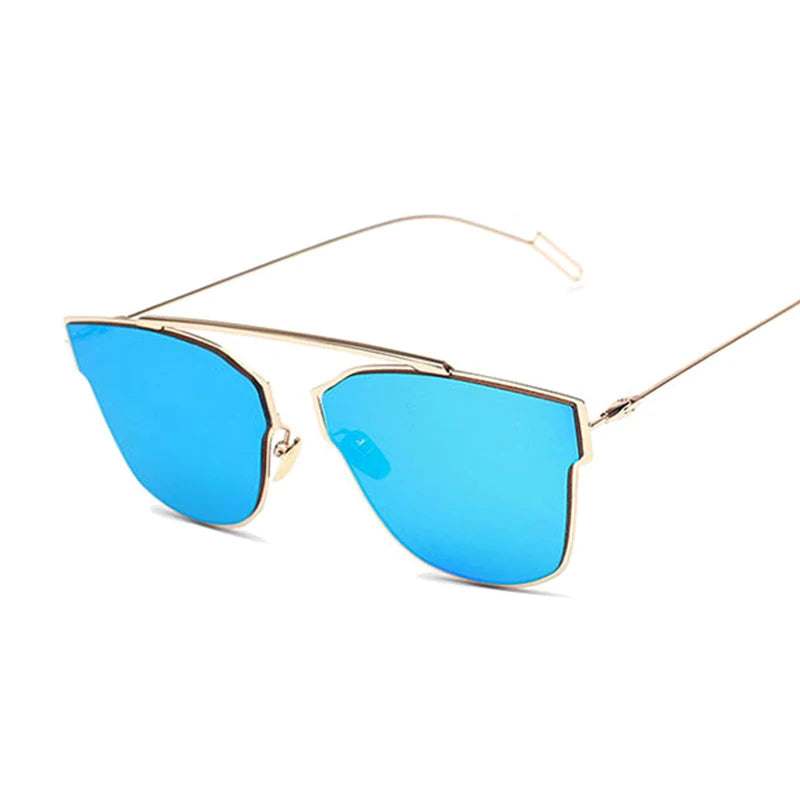 Cat Eye Mirror New Arrival 2024 Sunglasses Single Bridge UV400 Point Mirror