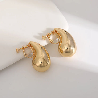 Dome Drop Clip on Earrings