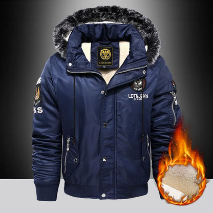 Parka Fur Collar Hooded Windproof coat