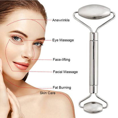 Stainless Steel Facial Roller Gua Sha Set