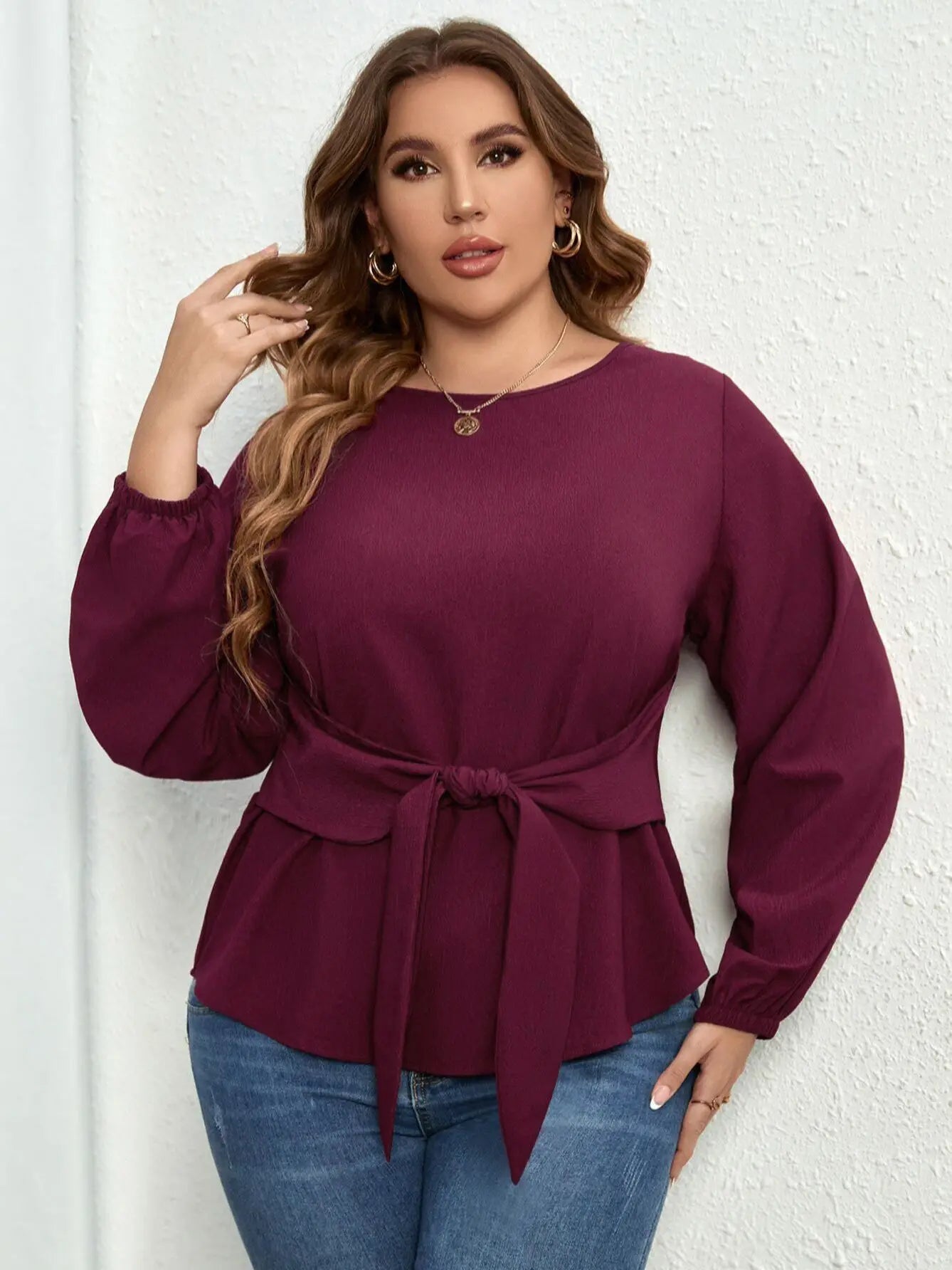 O-Neck Solid Blouse