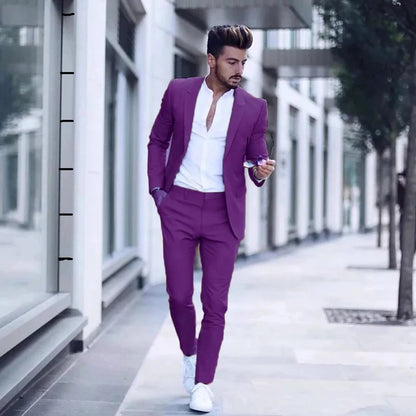 Casual Business Mens Suits for Wedding 2 Pieces Suits Man Groom Tuxedos suit