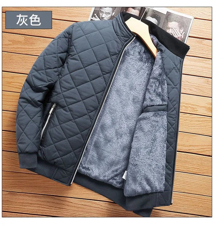 2024 Men's Thick Warm Bomber Jacket Coats