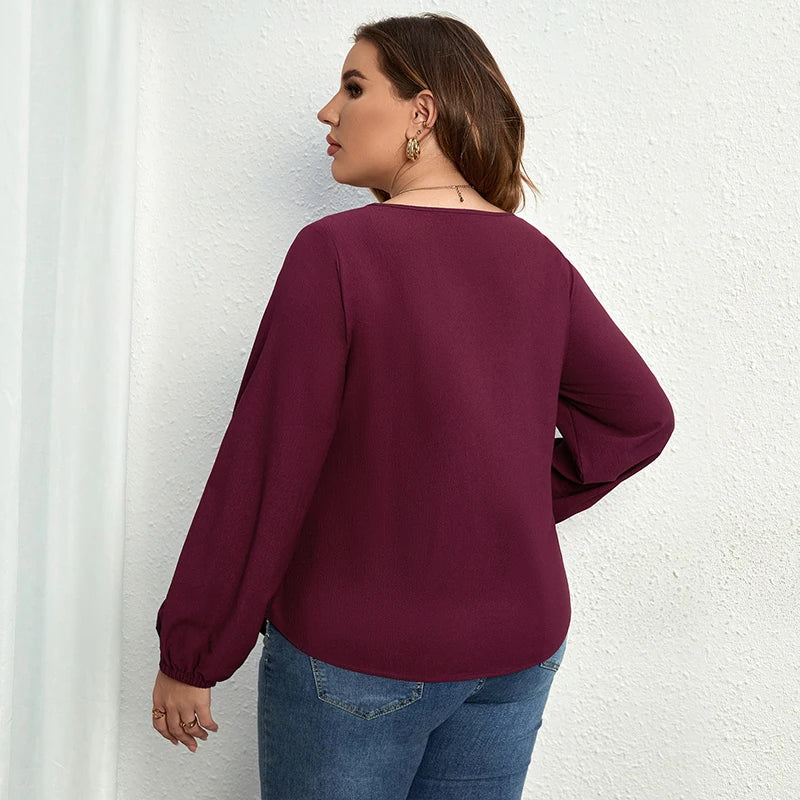 O-Neck Solid Blouse