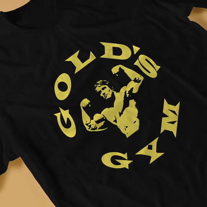 Arnold Schwarzenegger Golds Gym Print T Shirt Goth Men's Tees Summer Clothing Harajuku Crewneck TShirt