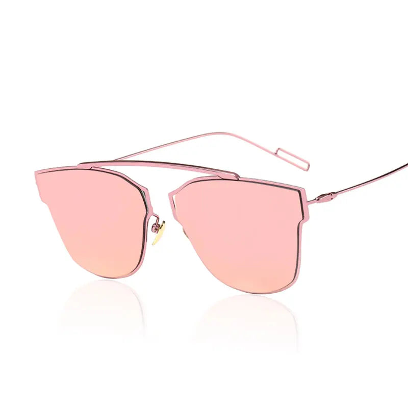 Cat Eye Mirror New Arrival 2024 Sunglasses Single Bridge UV400 Point Mirror