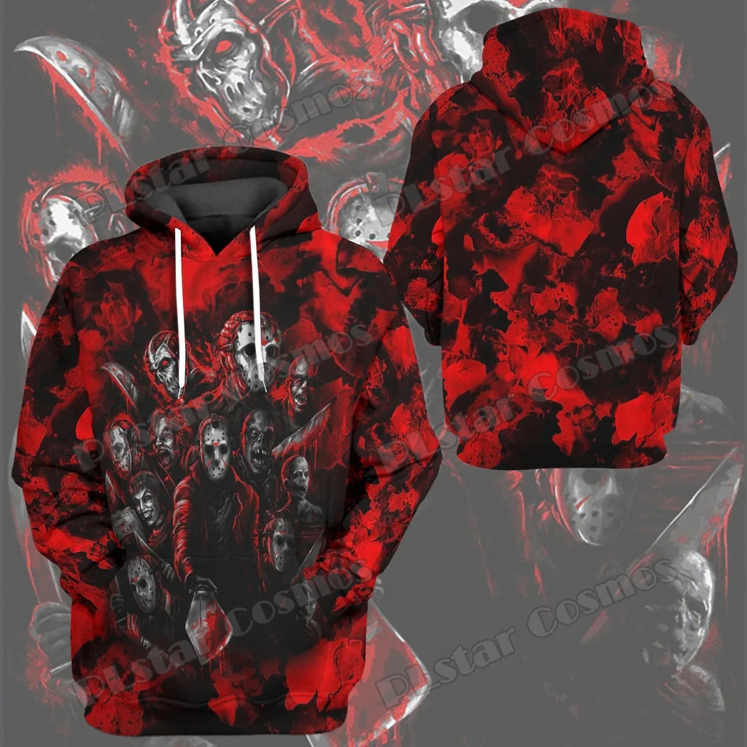 Halloween Horror Characters Squad 3D Printed Fashion Men's Hoodie & Sweatshirt Apparel Autumn Unisex Casual Zipper Hoodies DW937