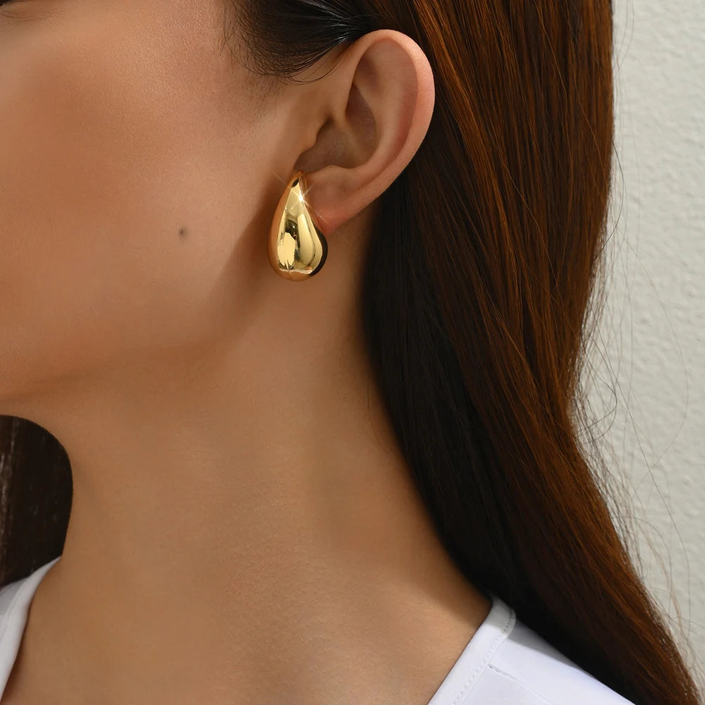 Dome Drop Clip on Earrings