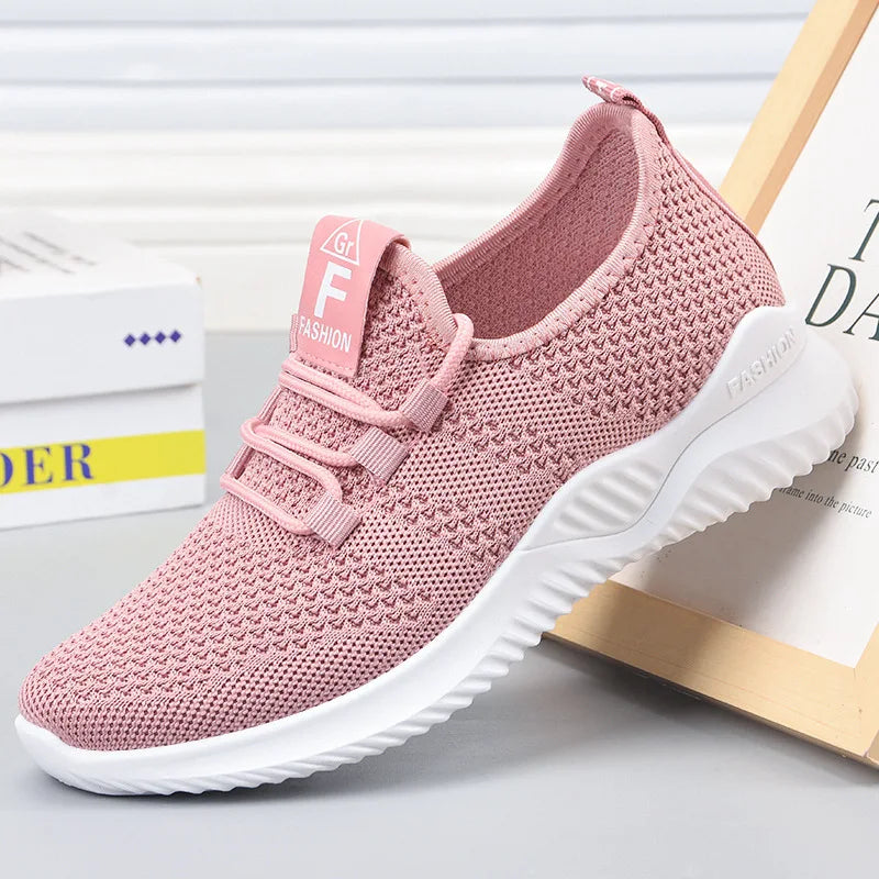 Trendy Shoes New Fly-Knit Sneakers Soft Bottom Casual Shoes Mesh Low-Top Running Shoes