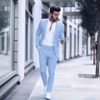 Casual Business Mens Suits for Wedding 2 Pieces Suits Man Groom Tuxedos suit