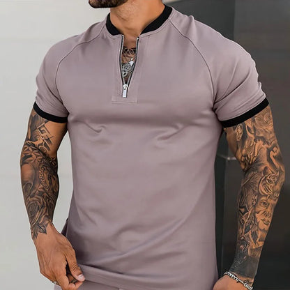 summer popular men's short-sleeved trousers slim and trendy casual sports suit