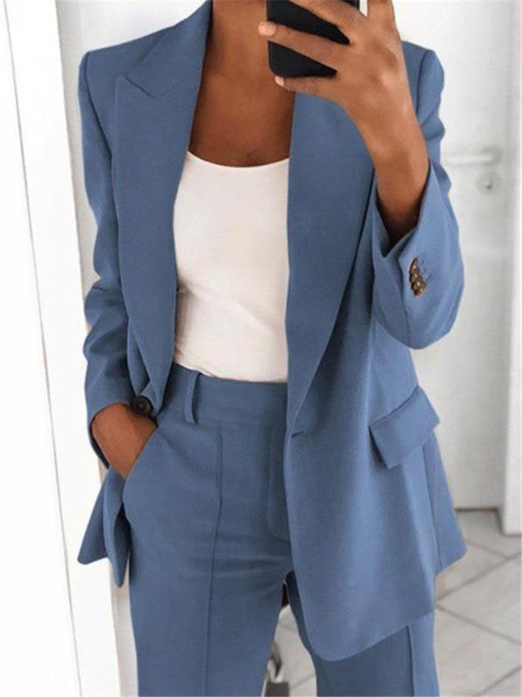 Lapel Slim-fit Cardigan Graceful Suit Jacket