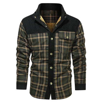 Thickened Wick Dragon Plaid Shirt Jacket