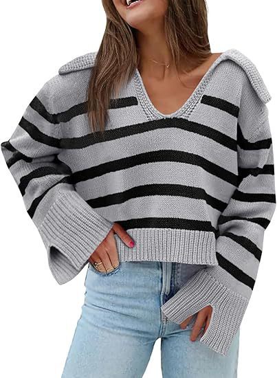 V-neck Large Lapel Short Knitted Women's Top