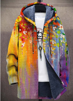 Printed Stand hooded Jacket For Men