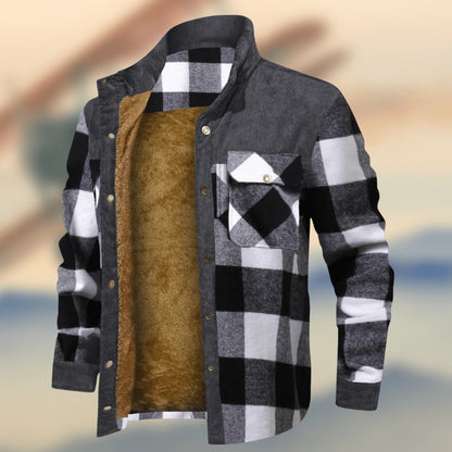 Thickened Wick Dragon Plaid Shirt Jacket