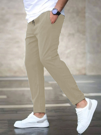 Men's Solid Color Casual Cropped Pants