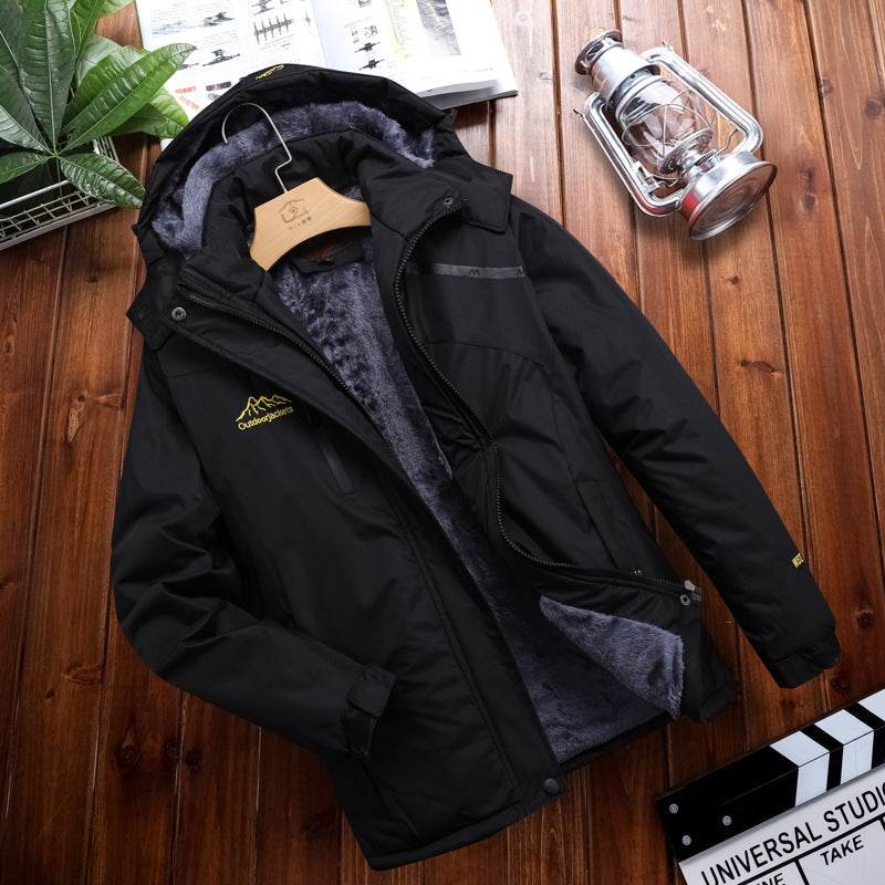 Men's Plus Size Loose Riding Windproof Mountaineering Cotton-padded Jacket