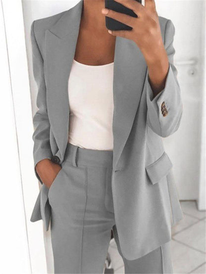 Lapel Slim-fit Cardigan Graceful Suit Jacket